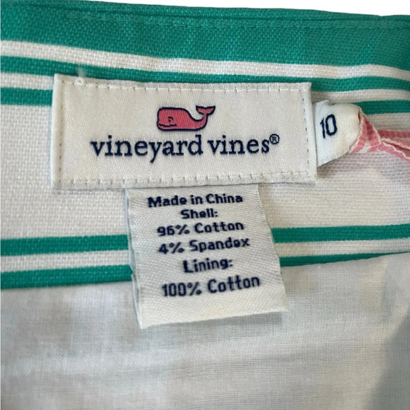 VINEYARD VINES Turquoise Blue Green White Striped Straight Pencil Skirt Size 10 - Picture 6 of 8